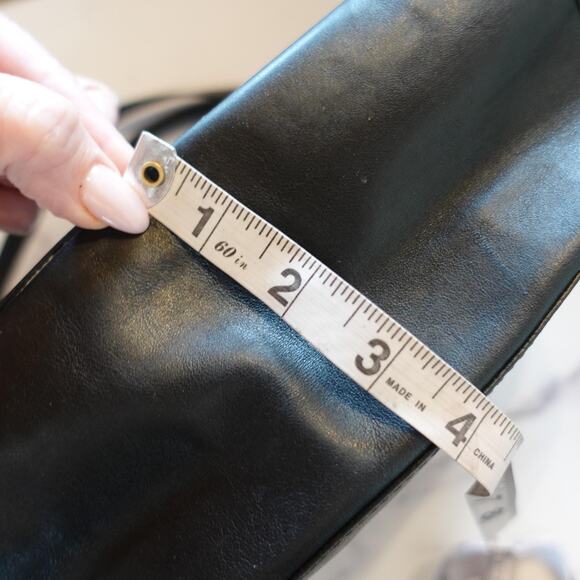 Coach Leather Shoulder Bag Satchel Womens Black Silver Hardware Turnlock 18277 - Picture 10 of 13